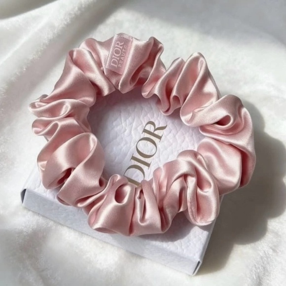 Dior Accessories - Dior Blush Satin Hair Scrunchie